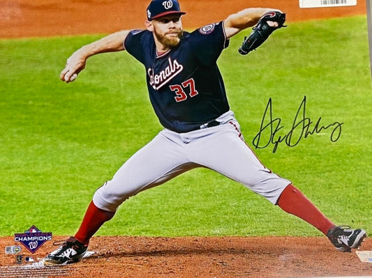 Stephen Strasburg Autographed Nationals 2019 WS 16x20