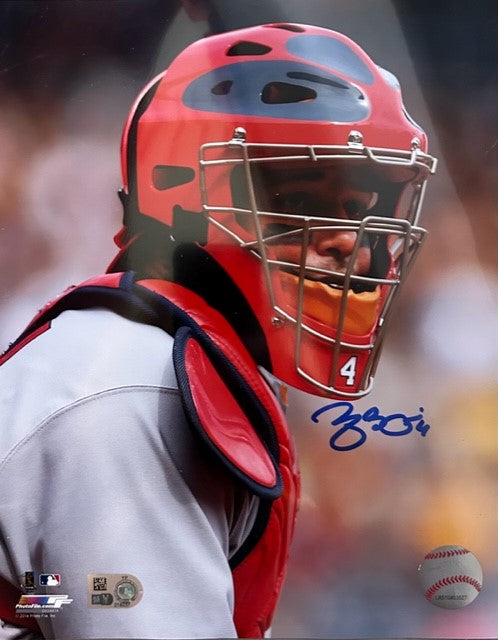 Yadier Molina Autographed Close Up 8x10