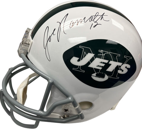 Joe Namath Autographed New York Jets Full Size Replica Helmet - Player's Closet Project