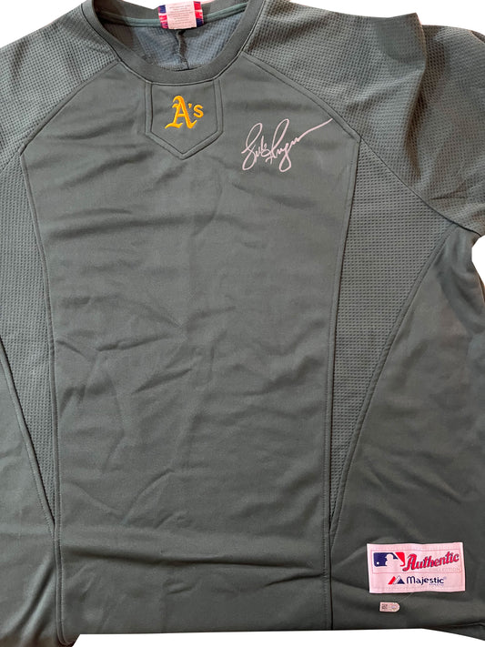 Luke Gregerson Autographed Authentic Oakland A's Warm Up Sweatshirt - Player's Closet Project