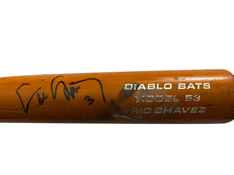 Eric Chavez Autographed Bat - Player's Closet Project