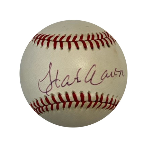 Hank Aaron Autographed Baseball - PSA Authenticated