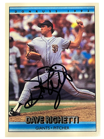 Dave Righetti 1992 Donruss Autographed Baseball Card - Player's Closet Project