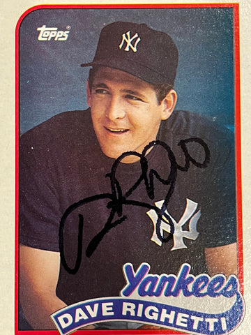 Dave Righetti 1989 Topps Autographed Baseball Card - Player's Closet Project