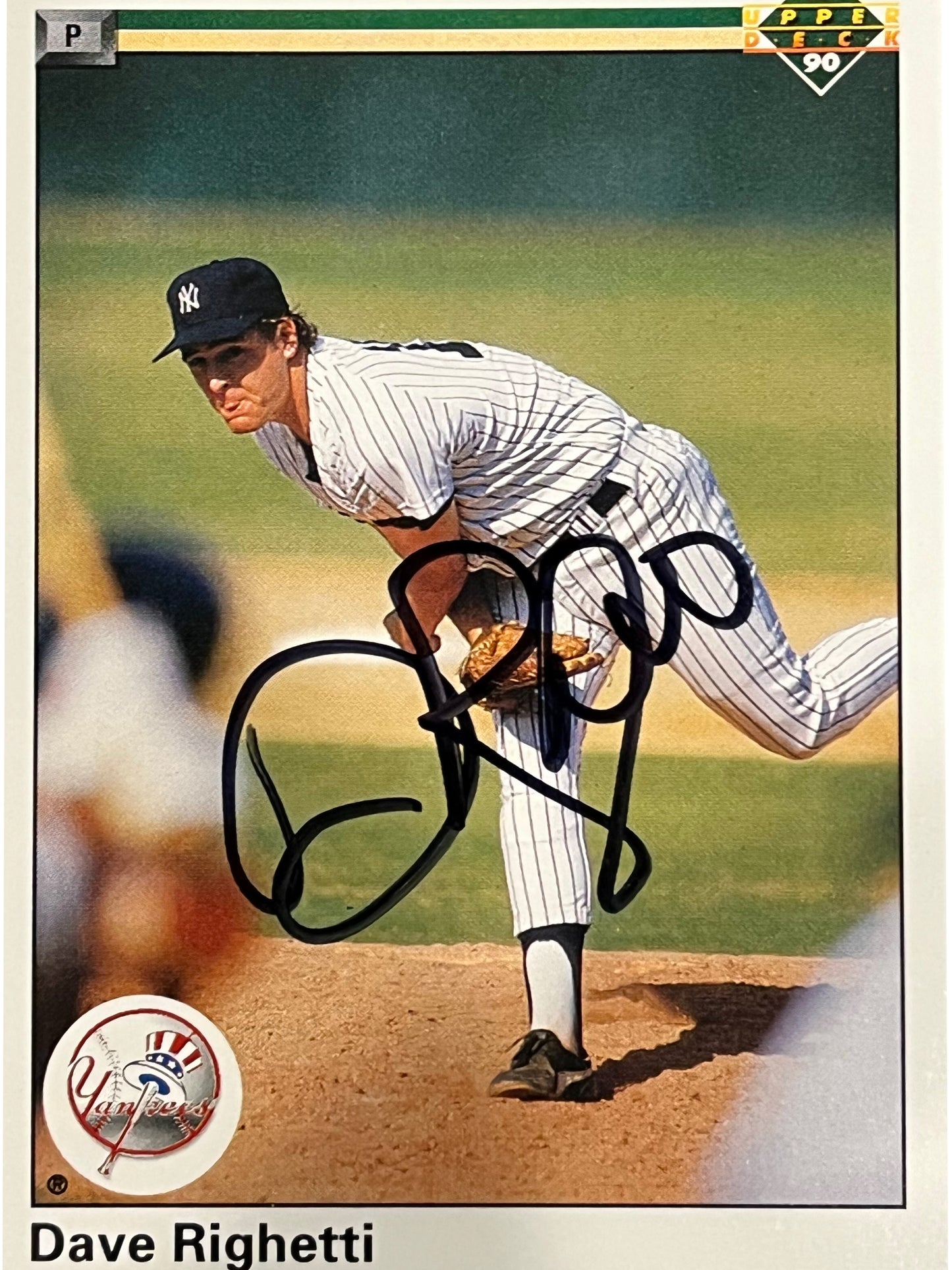 Dave Righetti 1990 Upper Deck Autographed Baseball Card - Player's Closet Project