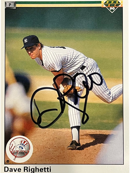 Dave Righetti 1990 Upper Deck Autographed Baseball Card - Player's Closet Project