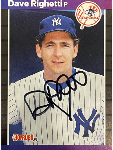 Dave Righetti 1989 Donruss Autographed Baseball Card - Player's Closet Project