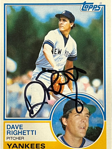 Dave Righetti 1983 Topps Autographed Baseball Card - Player's Closet Project
