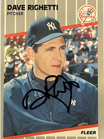 Dave Righetti 1989 Fleer Autographed Baseball Card - Player's Closet Project