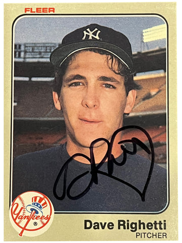 Dave Righetti 1983 Fleer Autographed Baseball Card - Player's Closet Project
