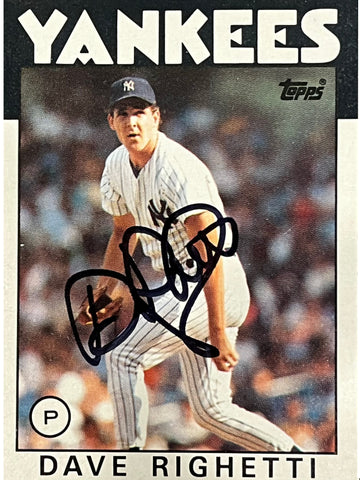 Dave Righetti 1986 Topps Autographed Baseball Card - Player's Closet Project