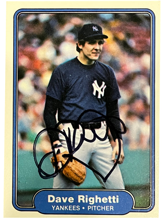 Dave Righetti 1982 Fleer Autographed Baseball Card - Player's Closet Project