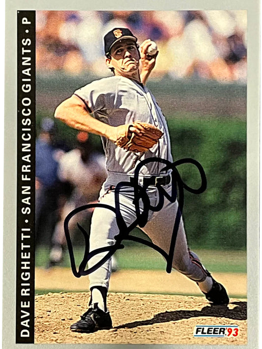 Dave Righetti 1983 Fleer Autographed Baseball Card - Player's Closet Project