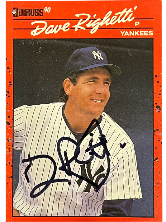Dave Righetti 1990 Donruss Autographed Baseball Card - Player's Closet Project