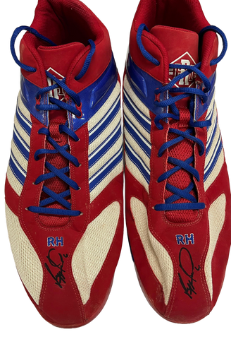 Ryan Howard Autographed Adidas Red/White/ Blue Cleats - Player's Closet Project