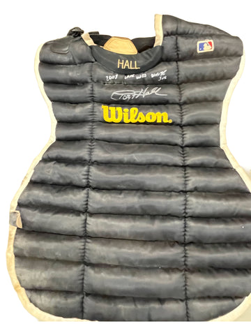 Toby Hall Autographed Game Used Chest Protector - Player's Closet Project