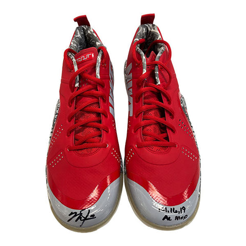 Mike Trout Autographed "14, 16, 19 AL MVP" Force Zoom Trout 4 Turf Away 2 Size 11.5 - Player's Closet Project