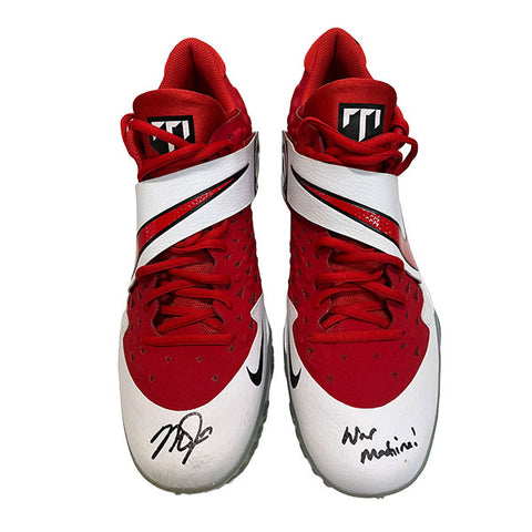 Mike Trout Autographed "War Machine!" Nike Force Zoom Trout 6 Turf Grey Size 11.5 - Player's Closet Project