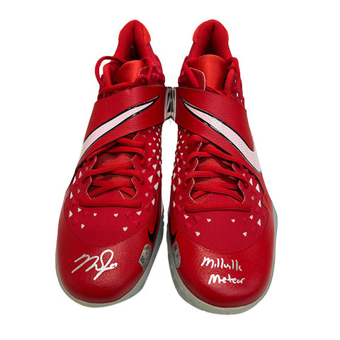 Mike Trout Autographed "Millville Meteor" Nike Force Zoom Trout 6 Turf Red Size 11.5 - Player's Closet Project