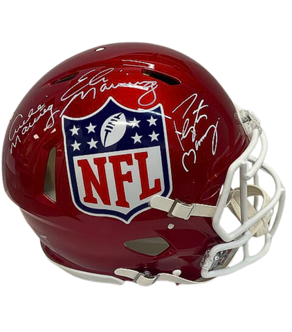 Peyton Manning, Eli Manning, & Archie Manning Triple Autographed NFL Shield Riddell Flash Speed Authentic Football Helmet