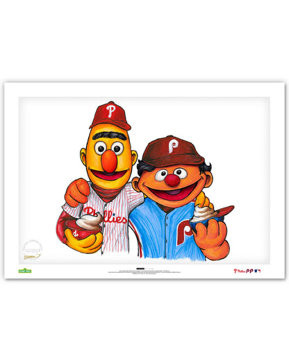 Bert and Ernie x MLB Phillies Limited Edition Art Print