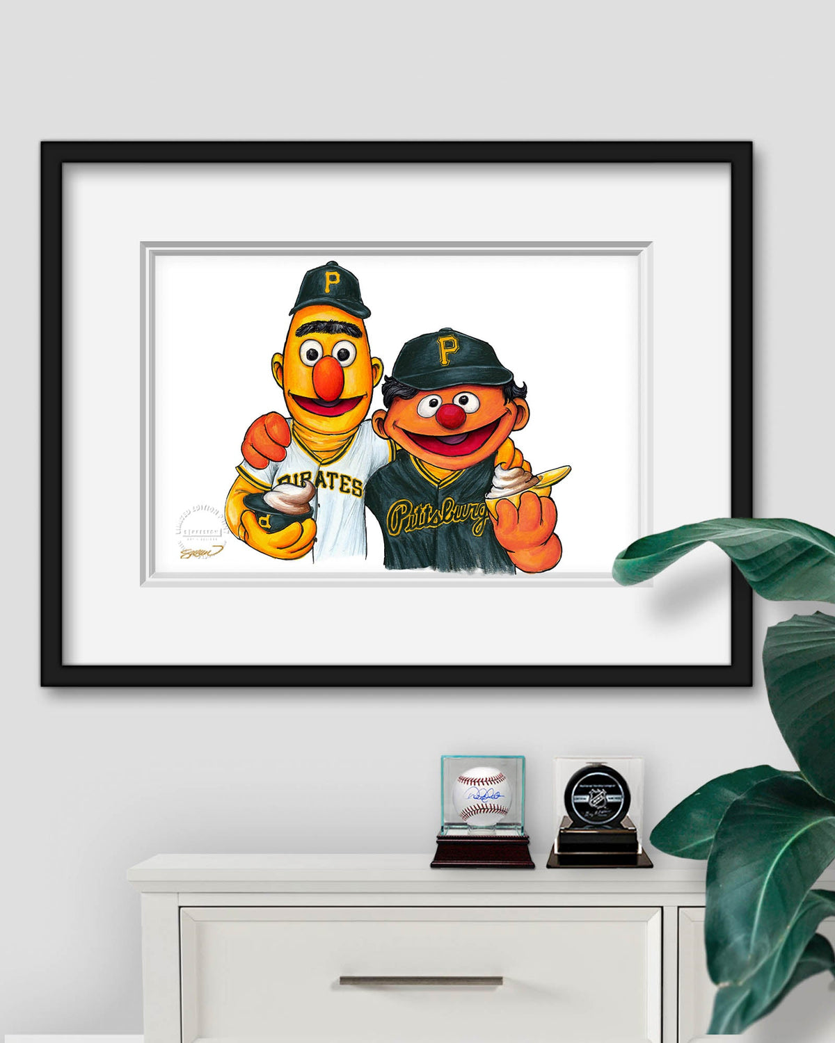 Bert and Ernie x MLB Pirates Limited Edition Art Print