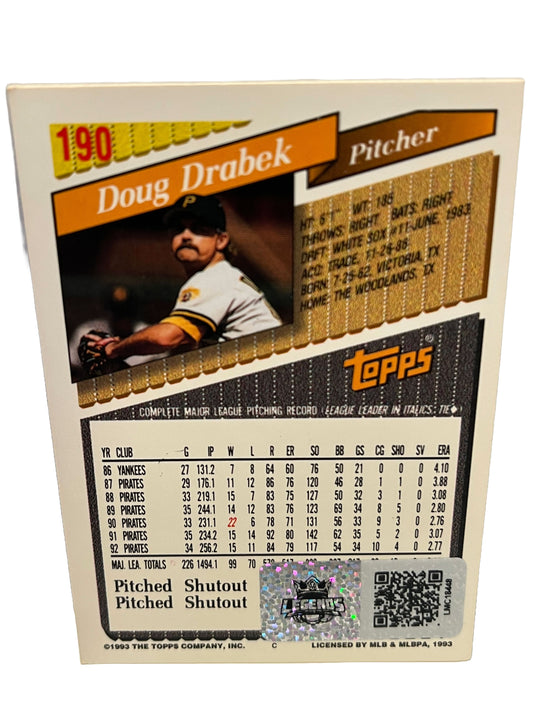 Doug Drabek Autographed Baseball Card - Player's Closet Project