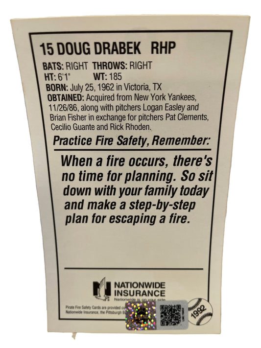 Doug Drabek Autographed Postcard - Player's Closet Project