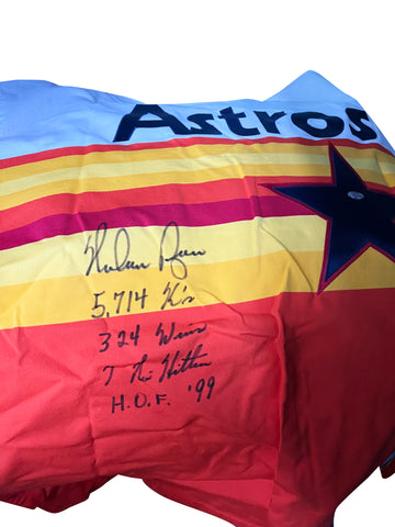 Nolan Ryan Autographed Astros STATS Jersey - Player's Closet Project