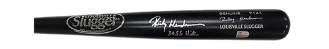 Rickey Henderson Autographed "3,055 Hits" Game Model Louisville Slugger Bat