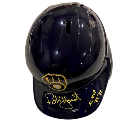 Robin Yount Autographed "82,89 AL MVP" Brewers Batting Helmet