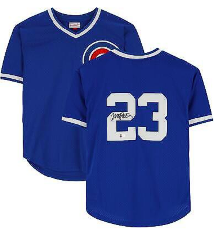 Ryne Sandberg Autographed Cubs Blue Mitchell & Ness Replica Jersey