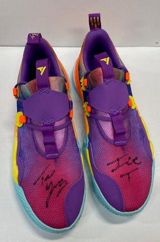 Trae Young Autographed "Ice T" Purple Adidas SM Trae Young 1 Basketball Shoes Atlanta Hawks Size 12