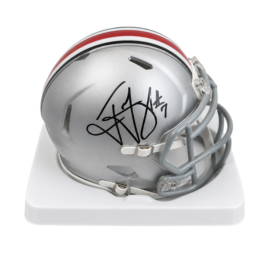 Ted Ginn Autographed Silver Ohio State Mini Helmet
