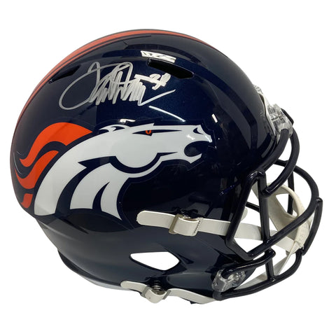 Terrell Davis Autographed Denver Broncos Navy Replica Football Helmet