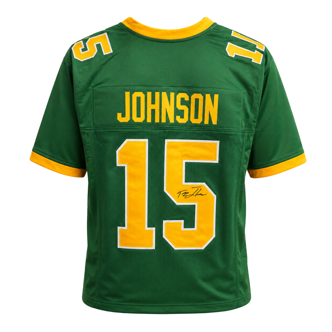 Tez Johnson Autographed Green Custom Jersey