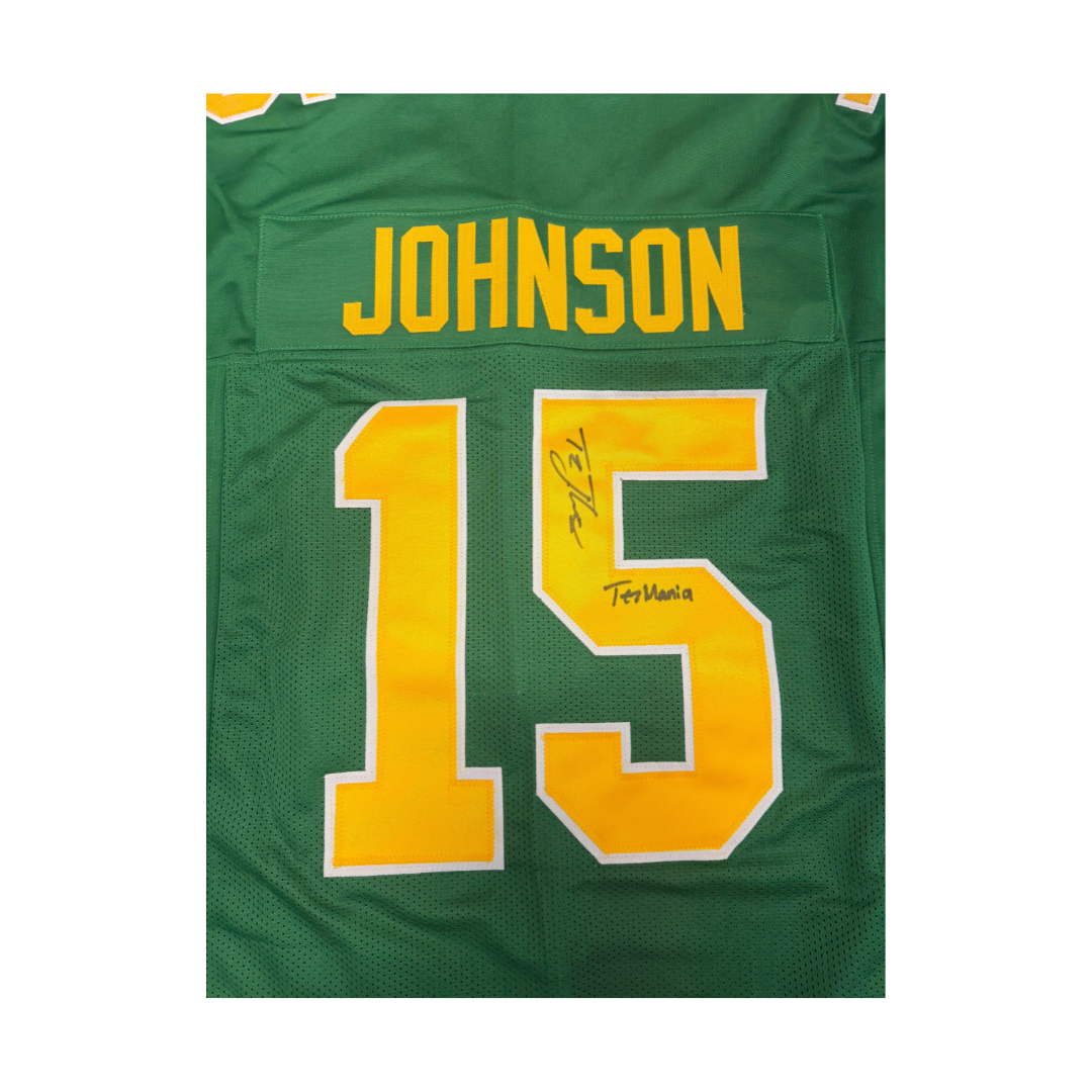 Tez Johnson Autographed "Tezmania" Green Custom Jersey