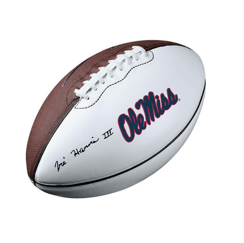 Tre Harris III Autographed White Panel Football