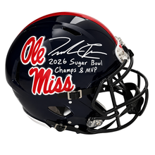 Trinidad Chambliss Autographed "2026 Sugar Bowl Champs & MVP" Ole Miss Navy Blue Authentic Football Helmet