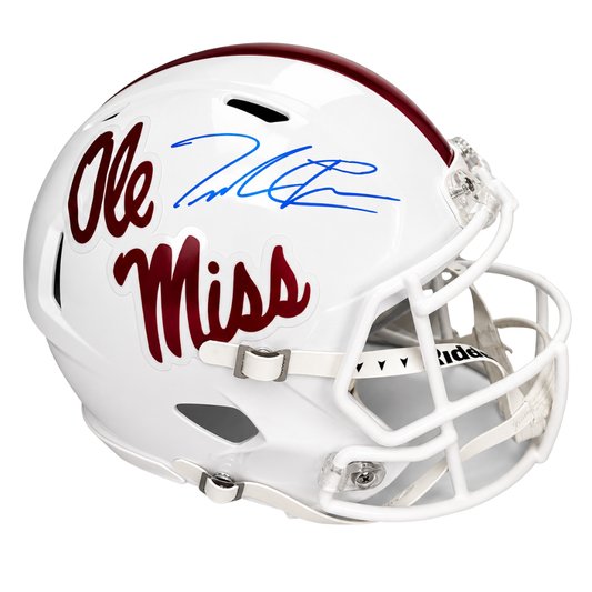 Trinidad Chambliss Autographed Ole Miss White Replica Helmet