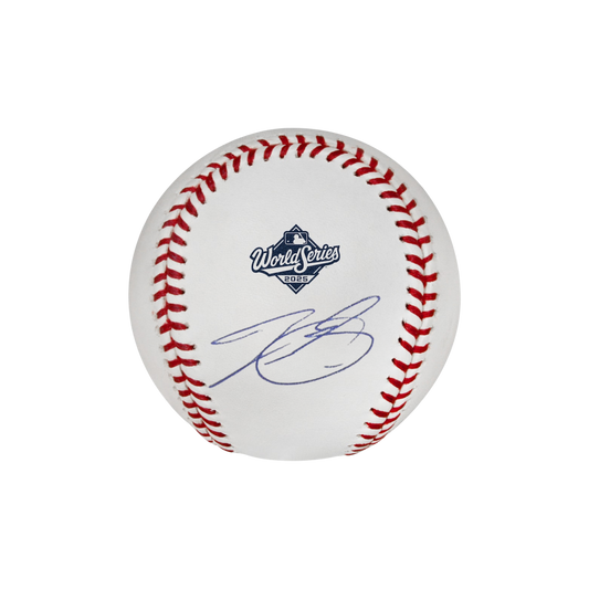 Tyler Glasnow Los Angeles Dodgers Autographed 2025 World Series Logo Baseball - (PRESALE)
