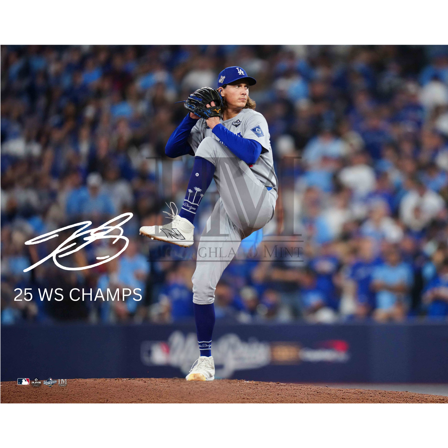 Tyler Glasnow Los Angeles Dodgers Autographed "25 WS CHAMPS" 16x20 Photo - (PRESALE)