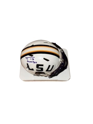 Tyrann Mathieu Autographed "Geaux Tigers" LSU White Mini Football Helmet