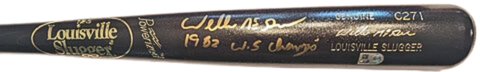 Willie McGee Autographed "1982 WS Champs" Game Model Bat