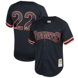 Will Clark Autographed "1989 NLCS MVP" Black Batting Practice Giants Mitchell & Ness Jersey