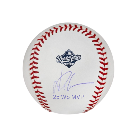 Yoshinobu Yamamoto Autographed "25 WS MVP" 2025 World Series Logo Baseball - (PRESALE)
