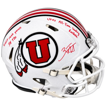 Zack Moss Autographed Utah Utes White Authentic Football Helmet – Multiple Inscriptions