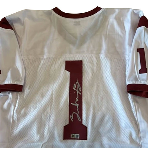 Zachariah Branch Autographed White Custom Jersey (USC Wide Receiver)