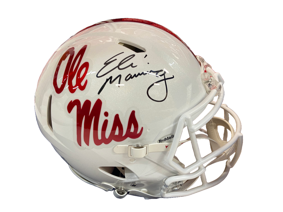 Eli Manning Autographed Ole Miss White Autographed Authentic Full-Size Helmet