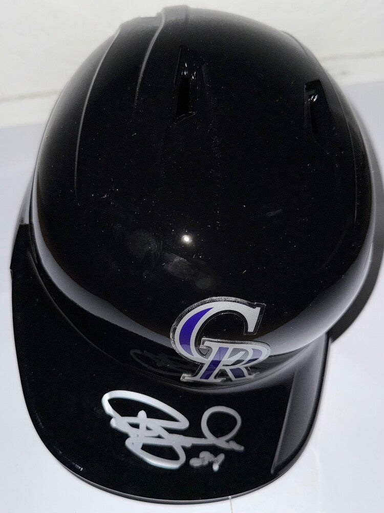 Ryan McMahon Autographed Rockies Helmet